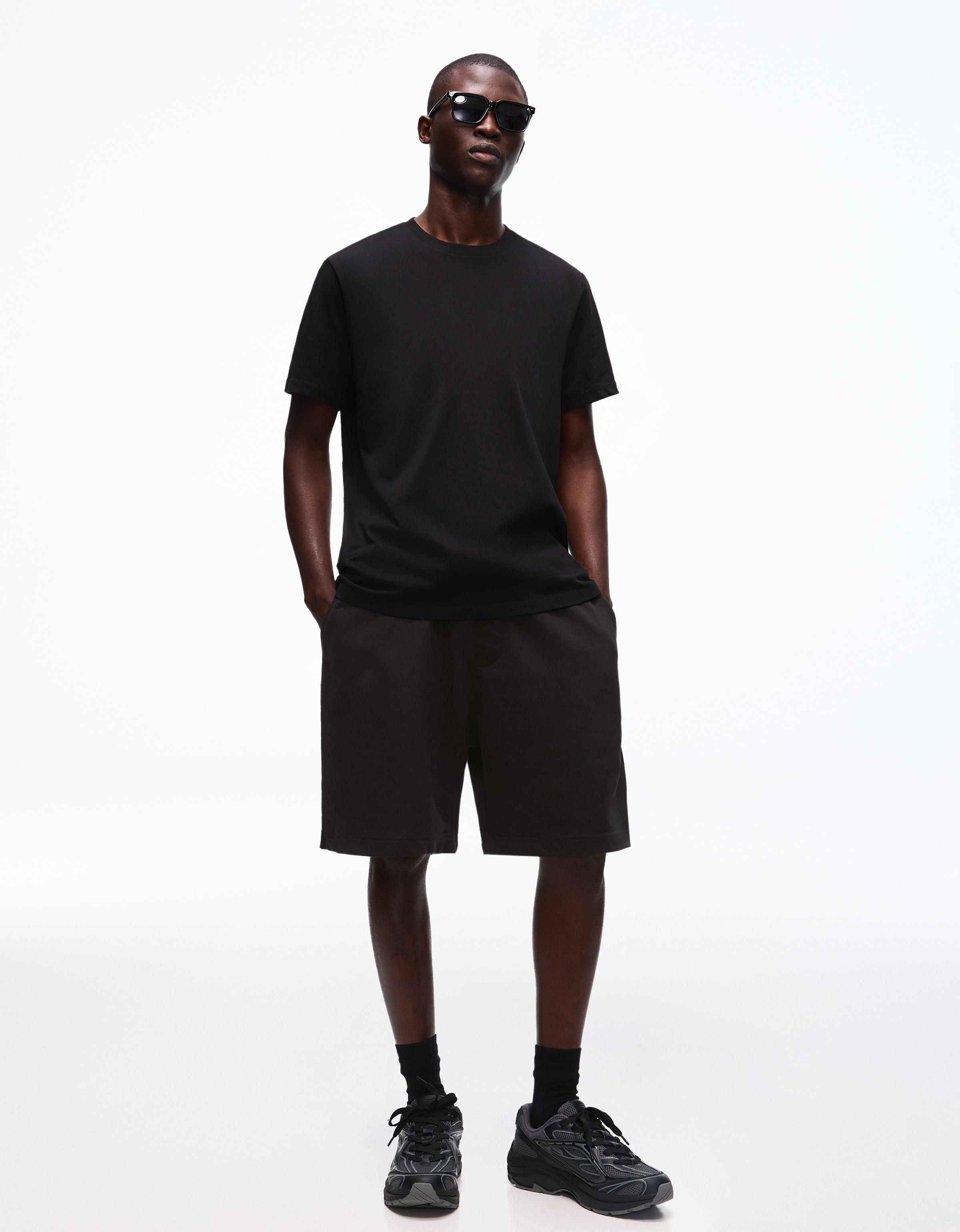 Plush Bermuda shorts — Black