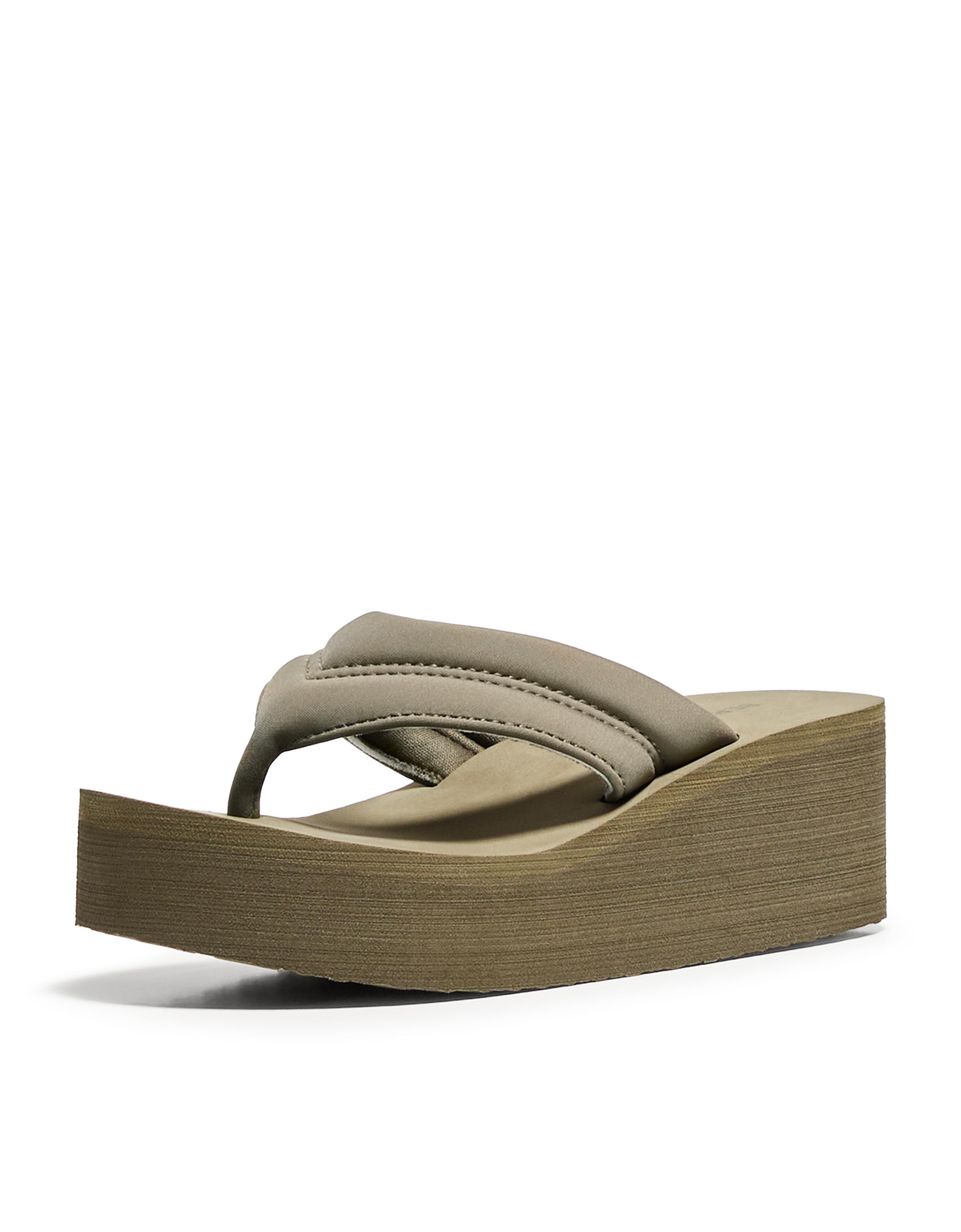 Quilted platform sandals — KHAKI