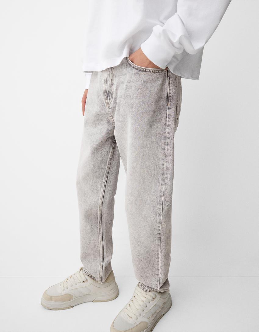 Loose fit jeans-Grey-4