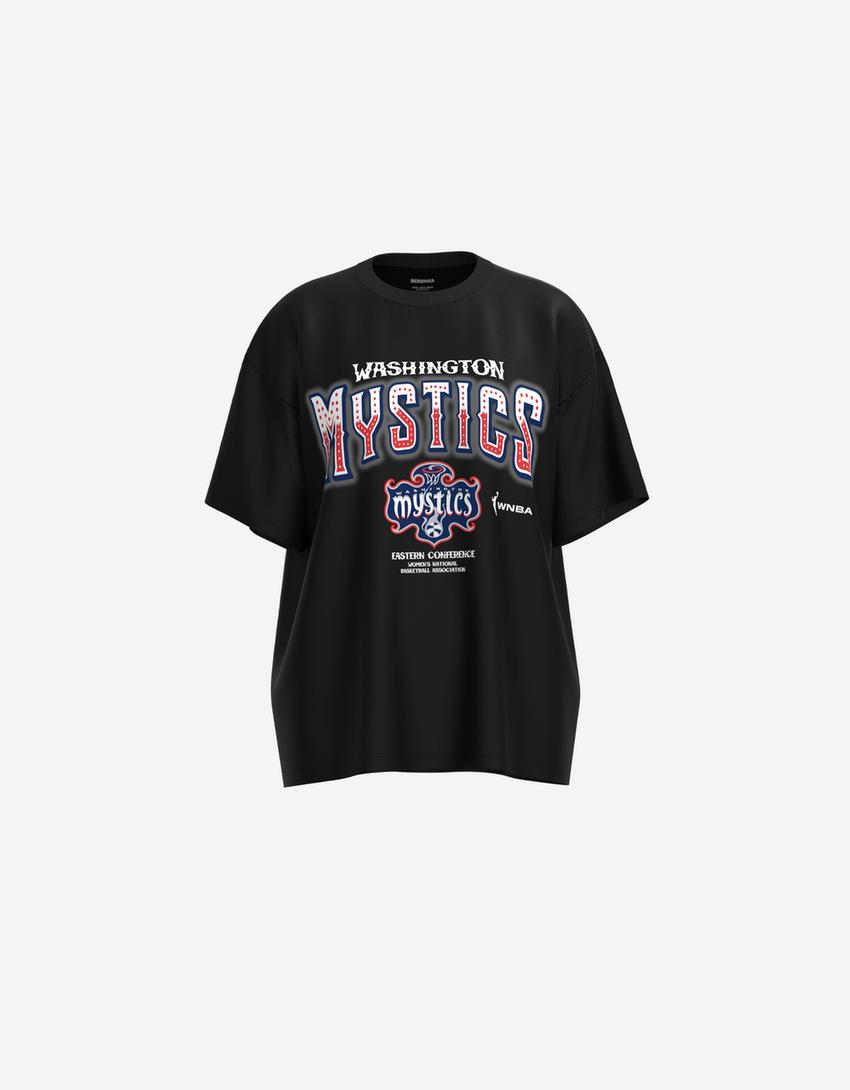 T-shirt WNBA Washington Mystics manches courtes-Noir-3
