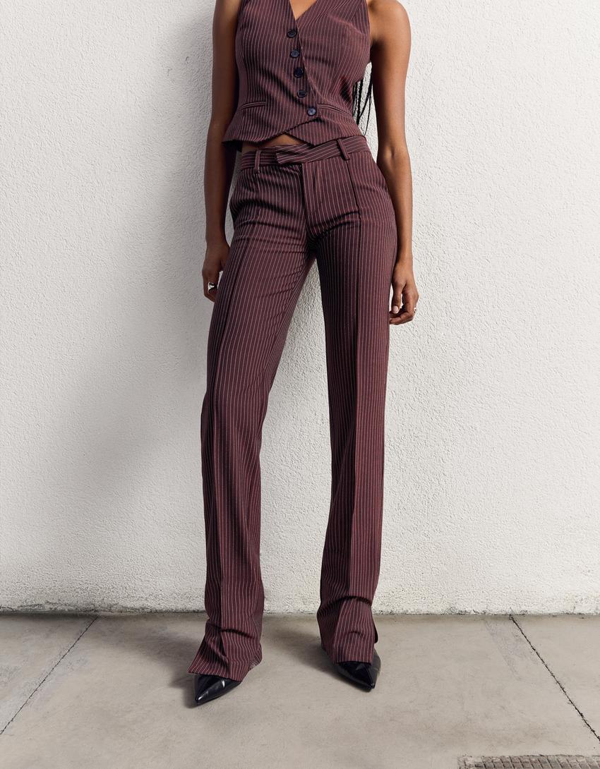 Pantalon tailoring slim-Grenat-2
