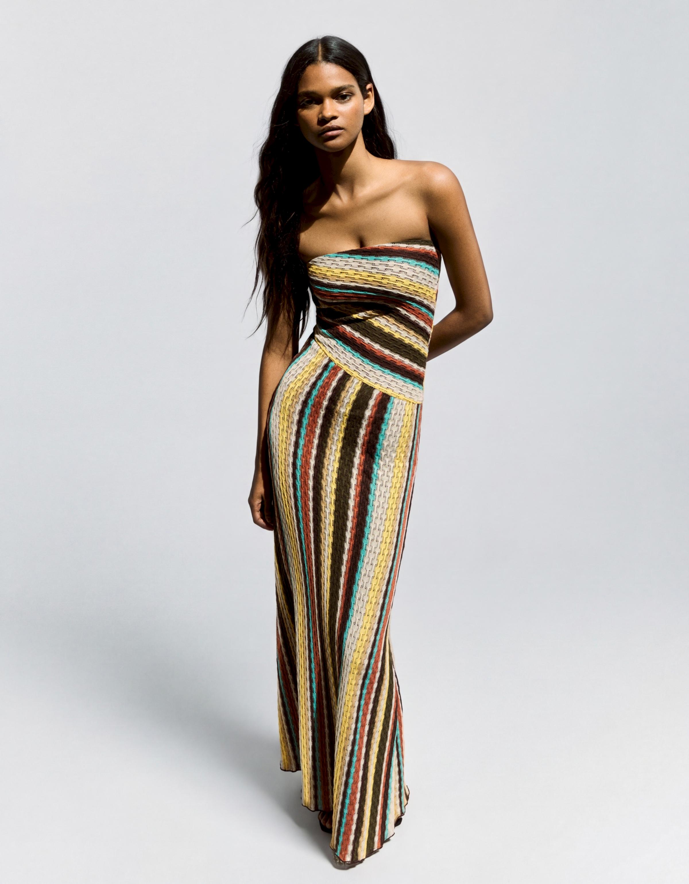 Bandeau midi dress — Brown