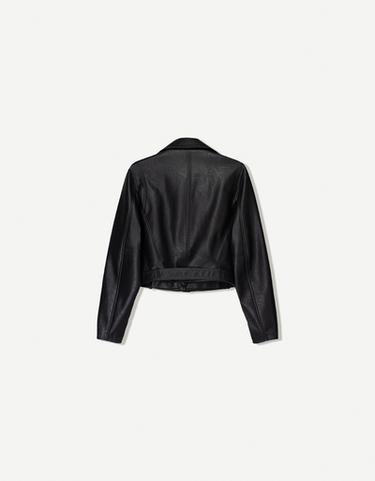 Leather effect biker jacket — Black 7