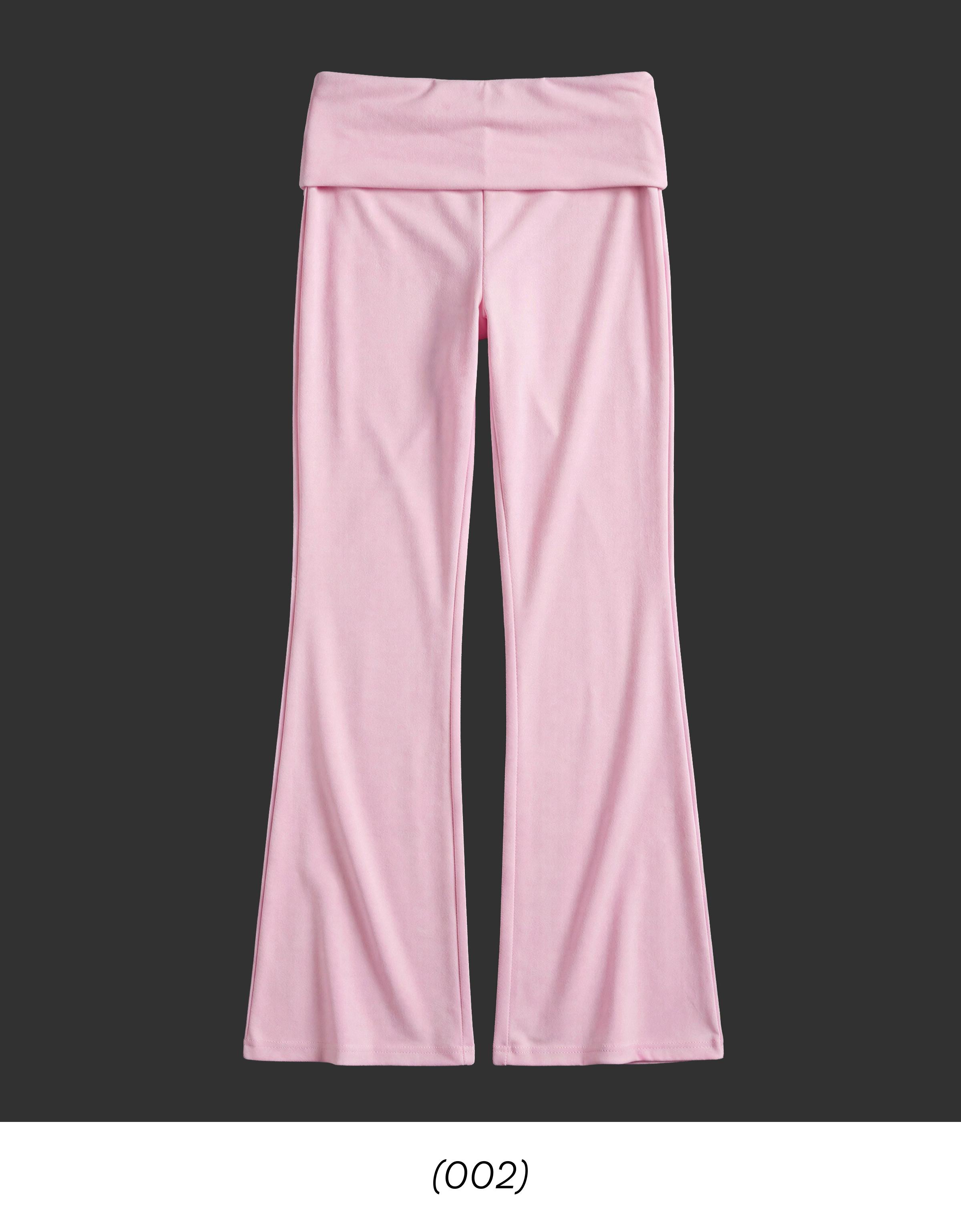 Flared technical trousers with turn-down waist