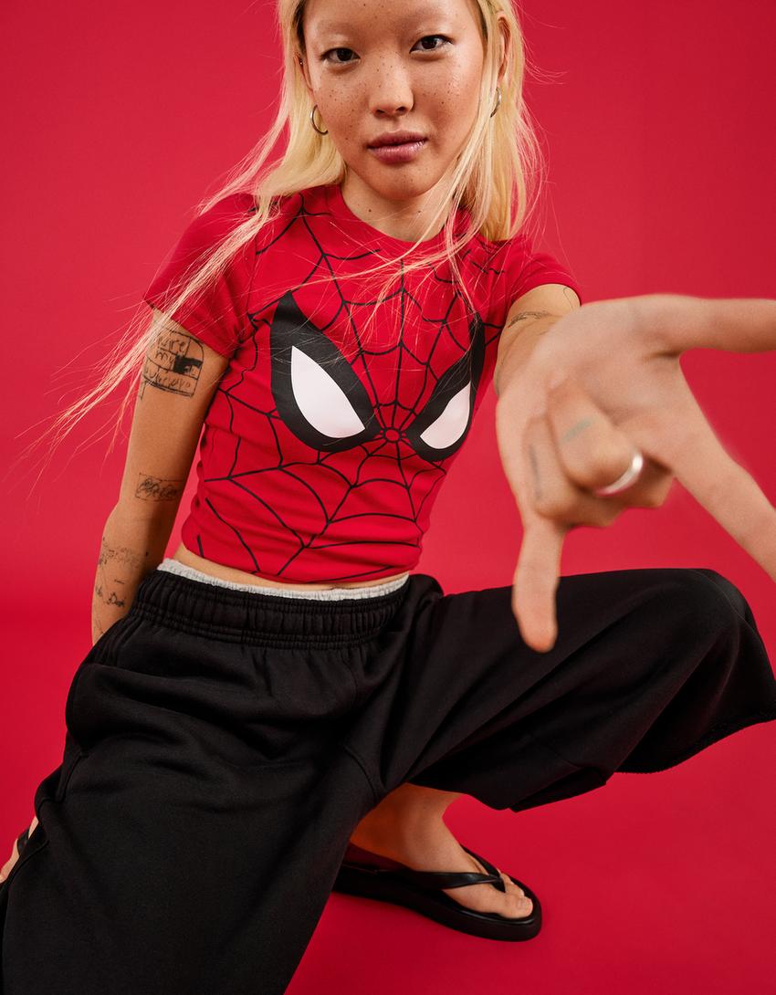 Camiseta ajustada SPIDER-MAN-Rojo