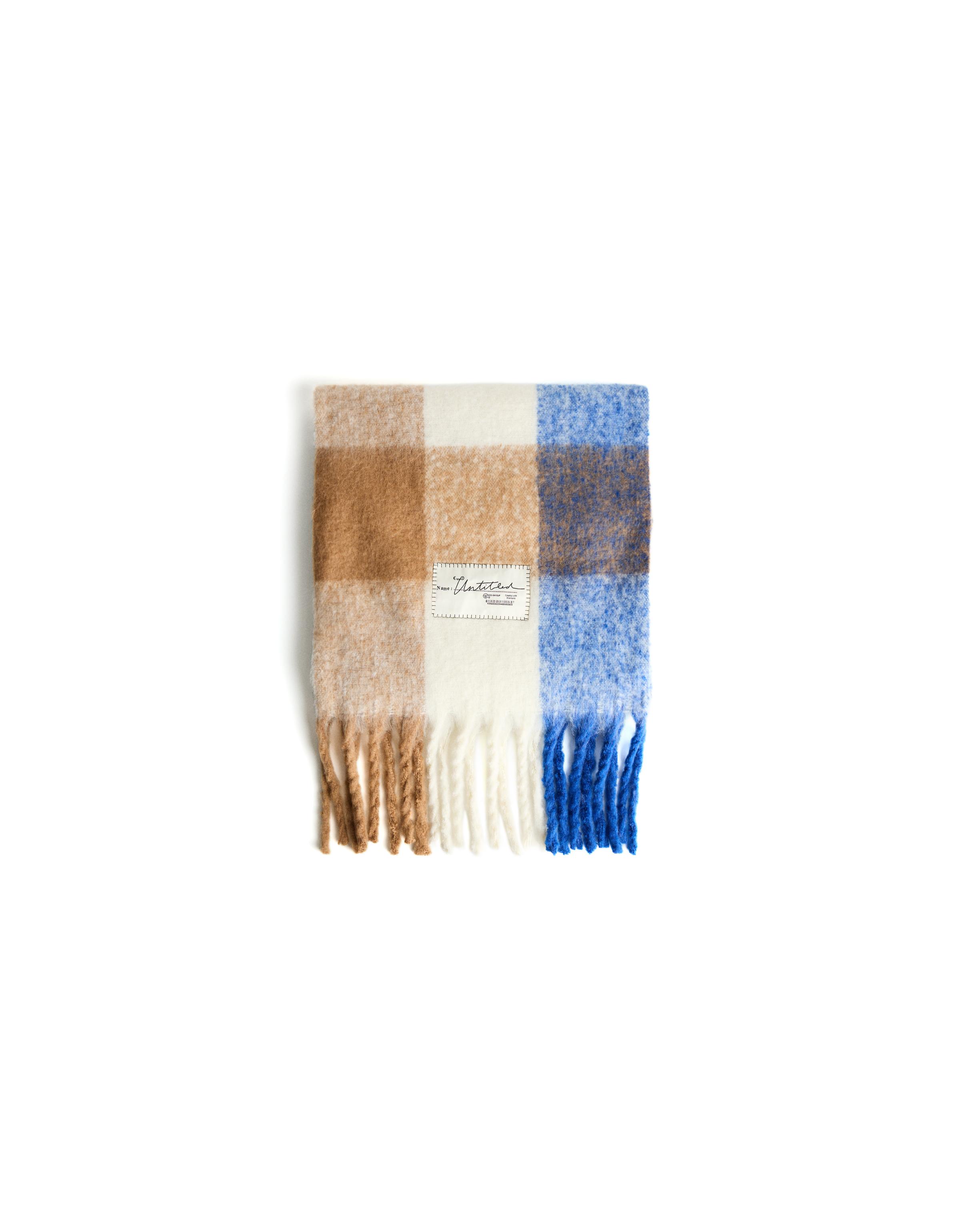 Checked scarf — Dark blue