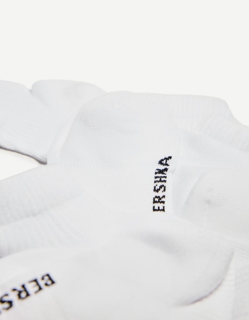 Pack de 3 pares de meias soquetes desportivas-Branco