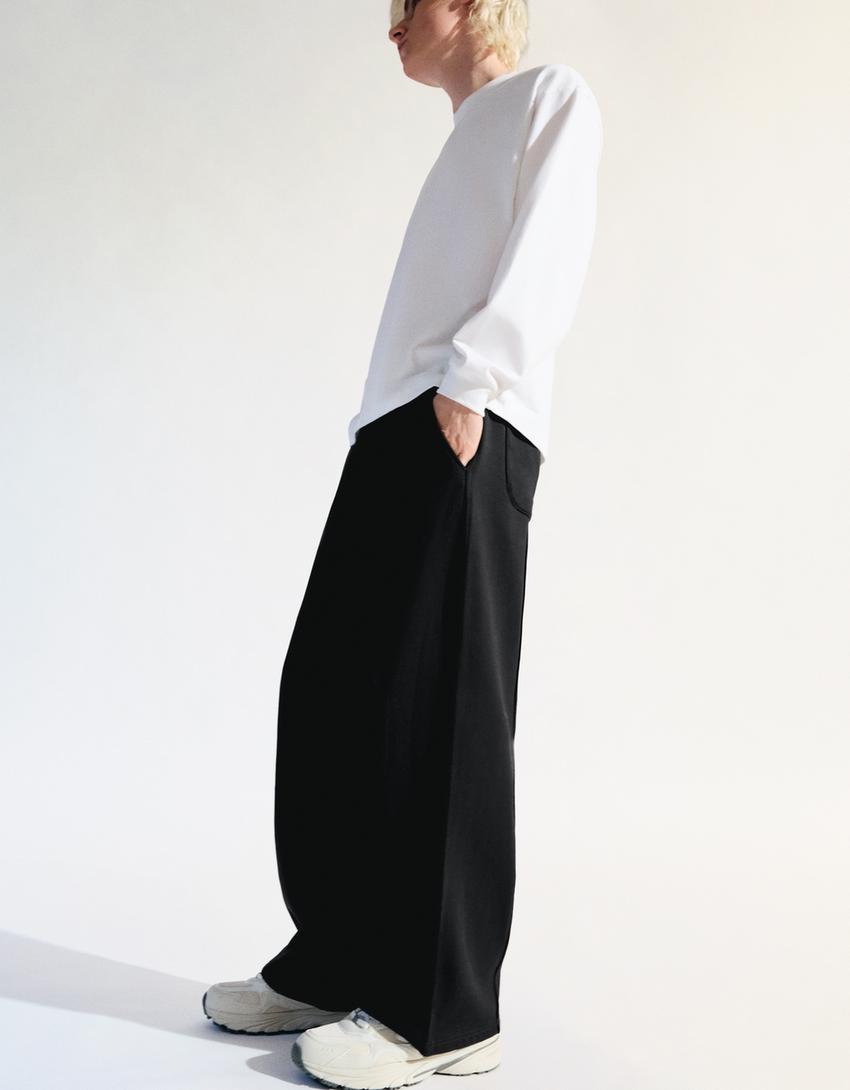 Super baggy trousers-Black