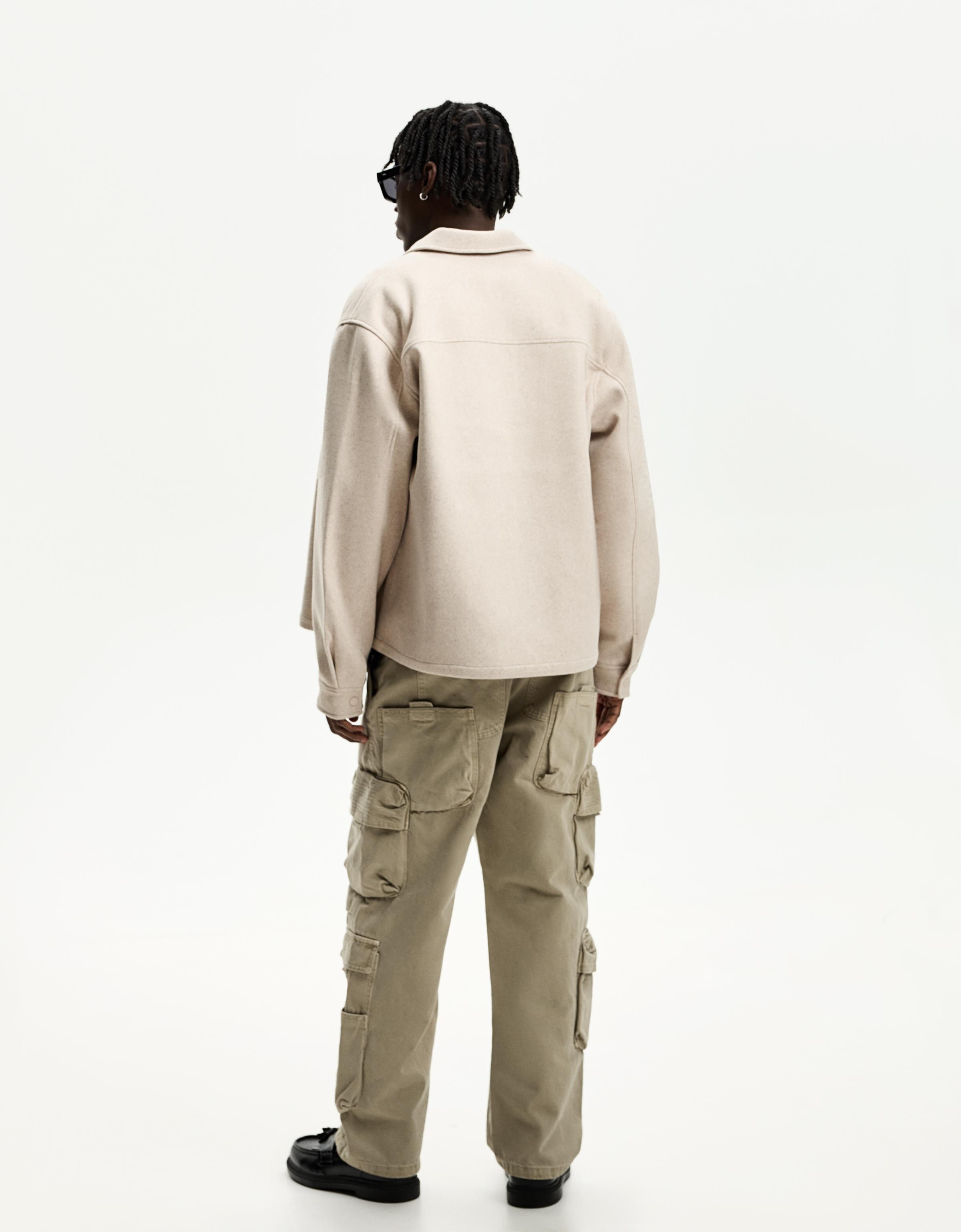Boxy zip-up overshirt - Men | Bershka