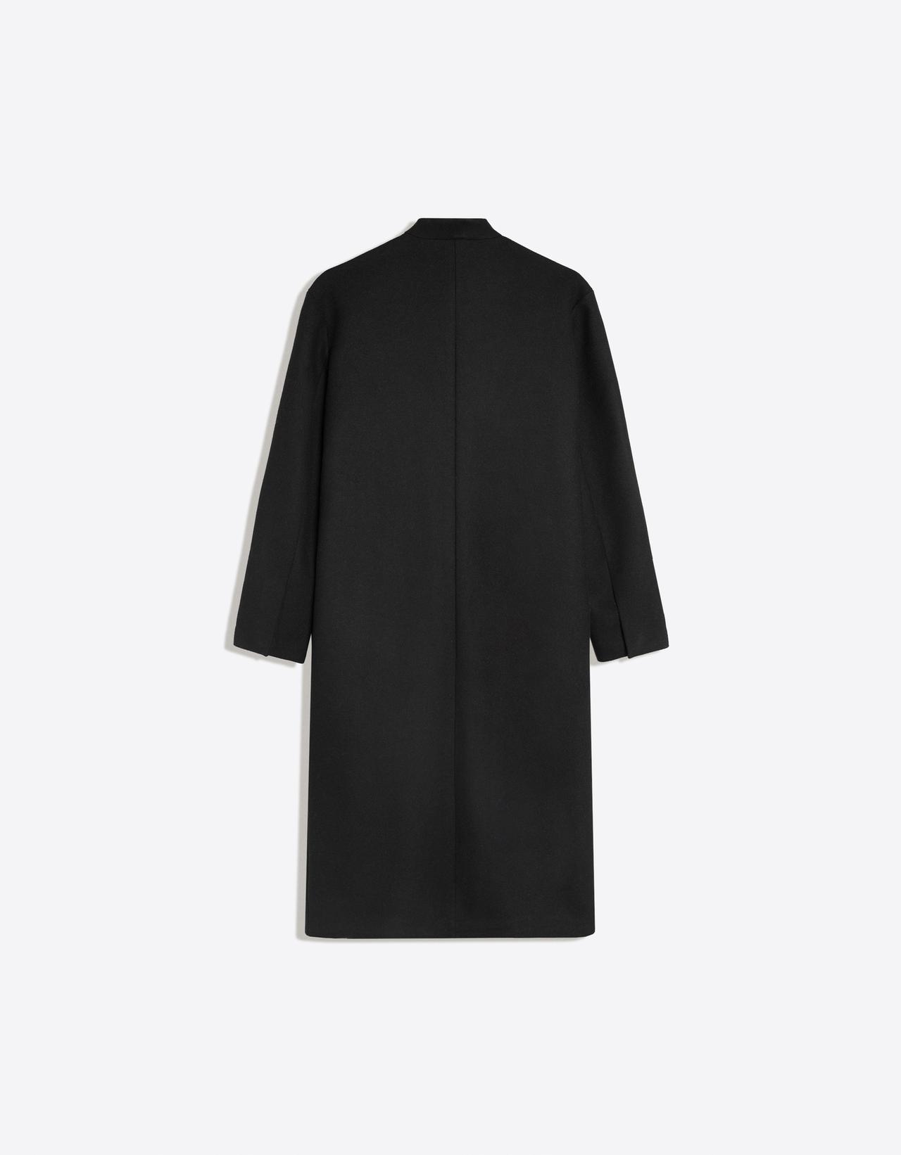 Wool-blend double-breasted coat — Black