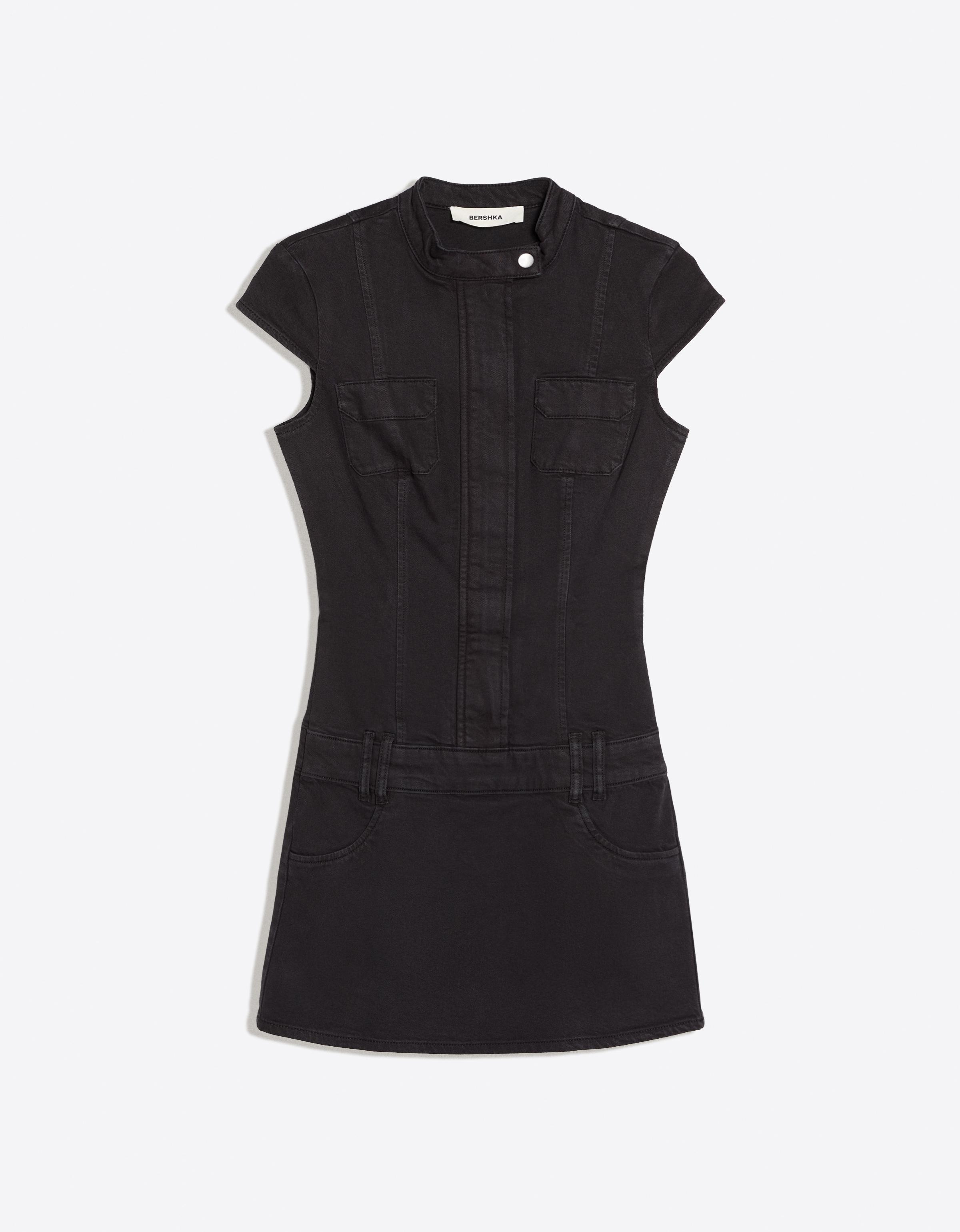 Mini twill dress — Grey