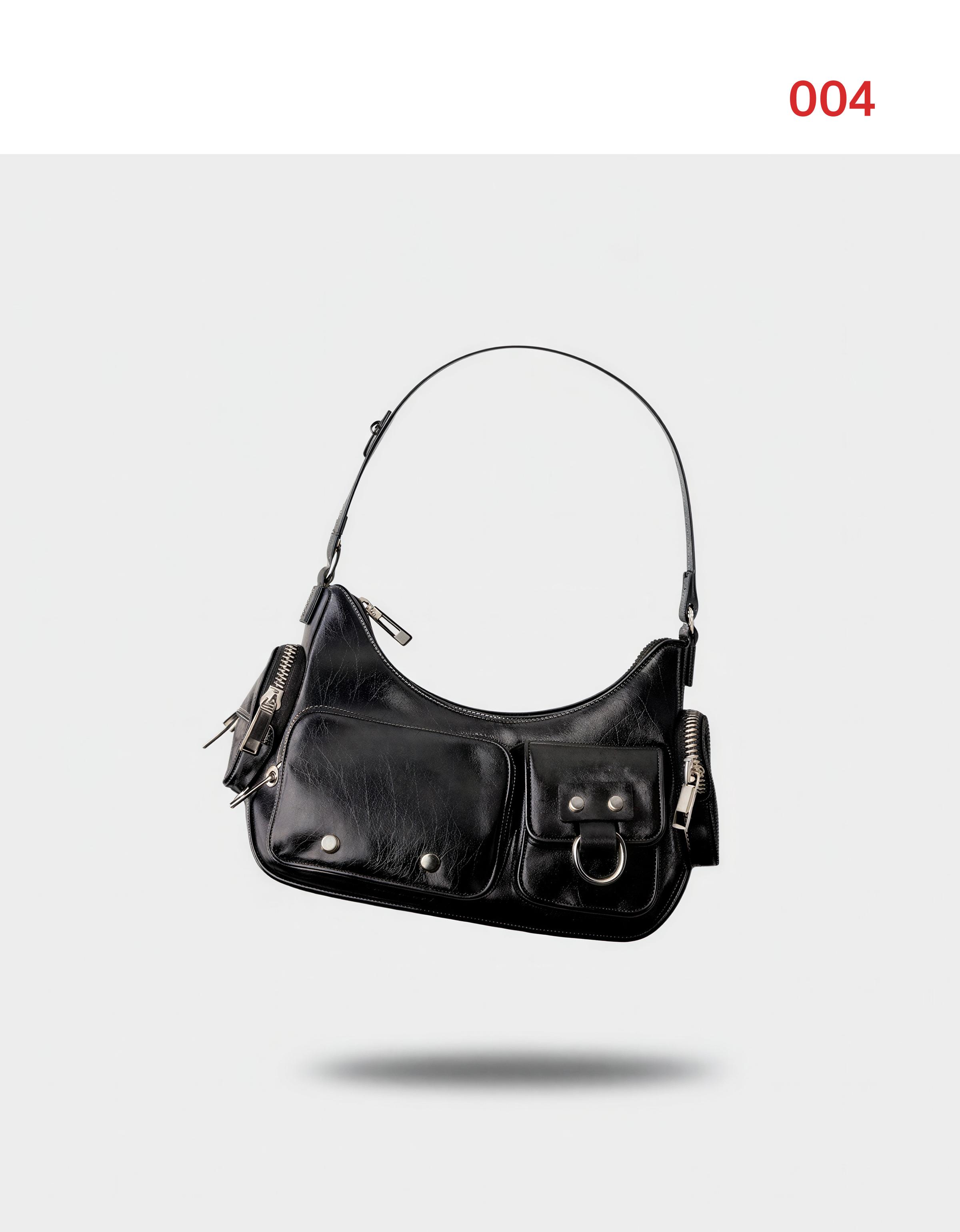 Multi-pocket shoulder bag — Black