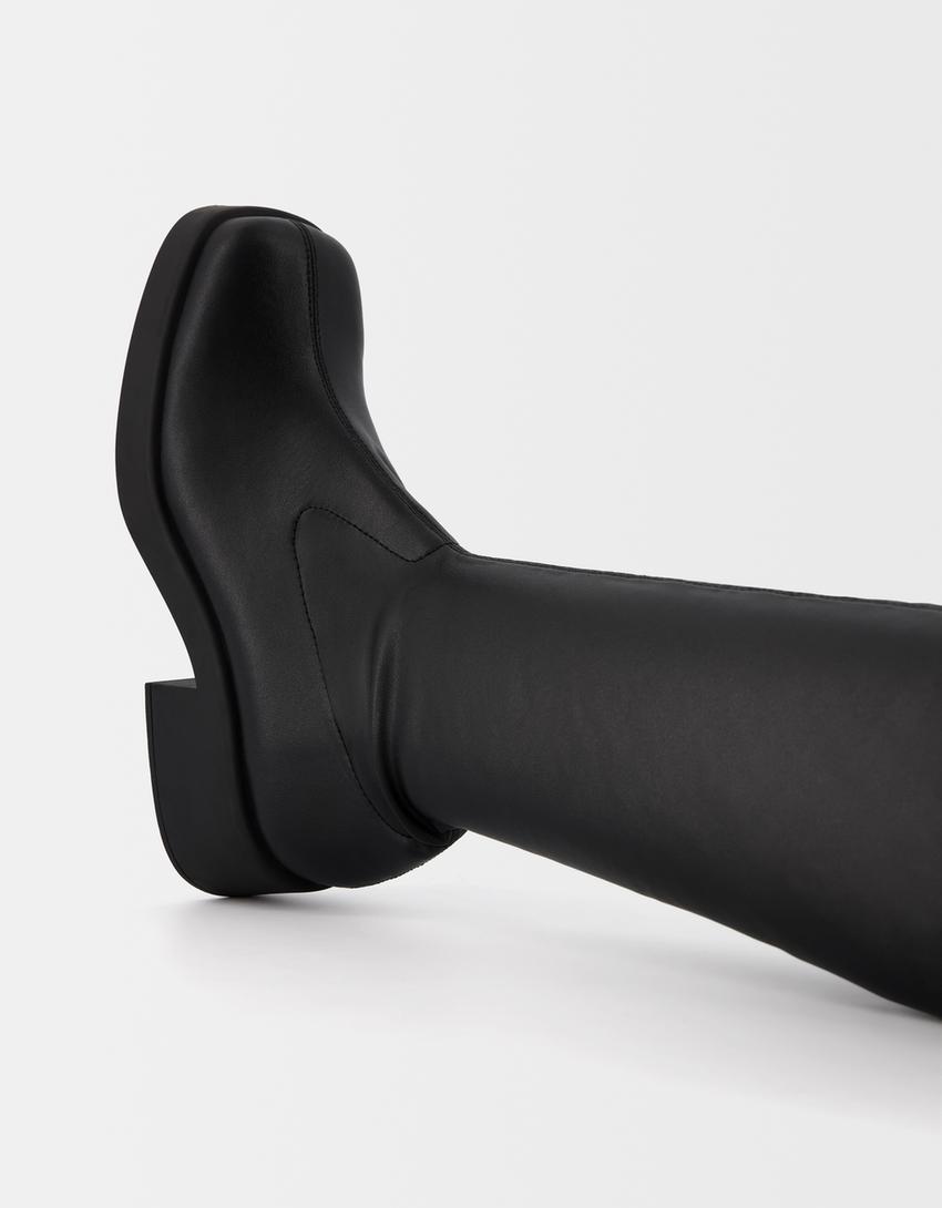 Bottes plates moulantes-Noir