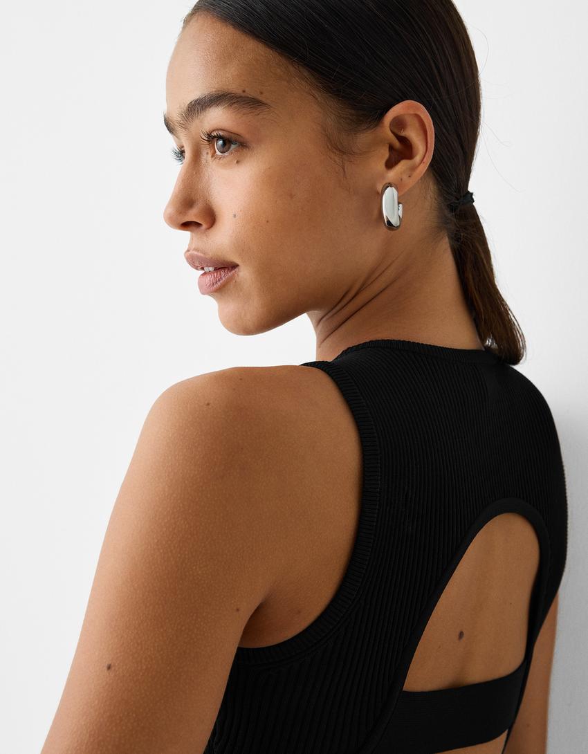 Cut-out mini dress-Black