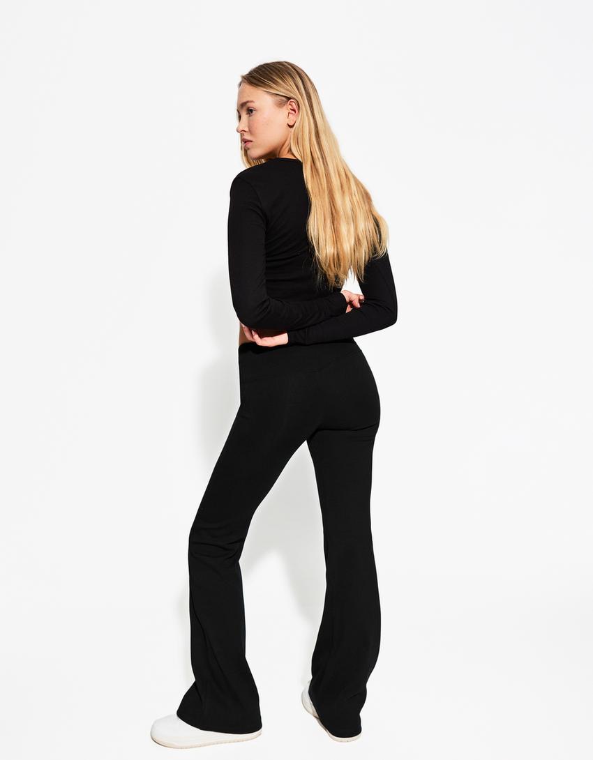 Flared trousers-Black