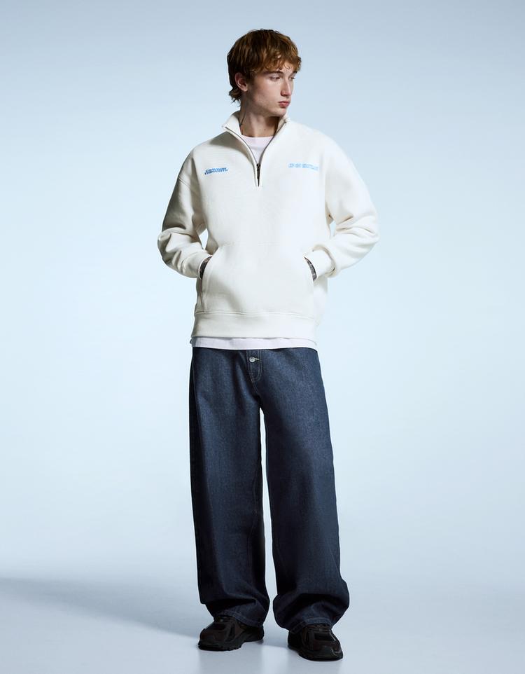 Sudadera cuello cremallera print