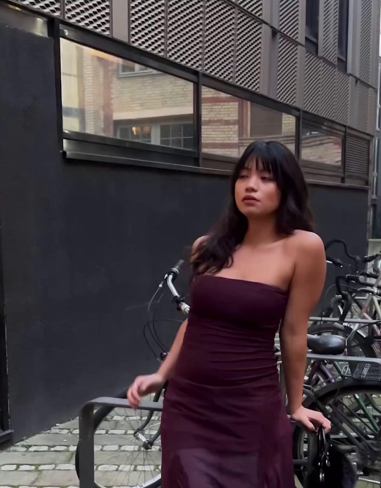 Asimetrik dantel tül bandeau midi elbise - Görsel 25