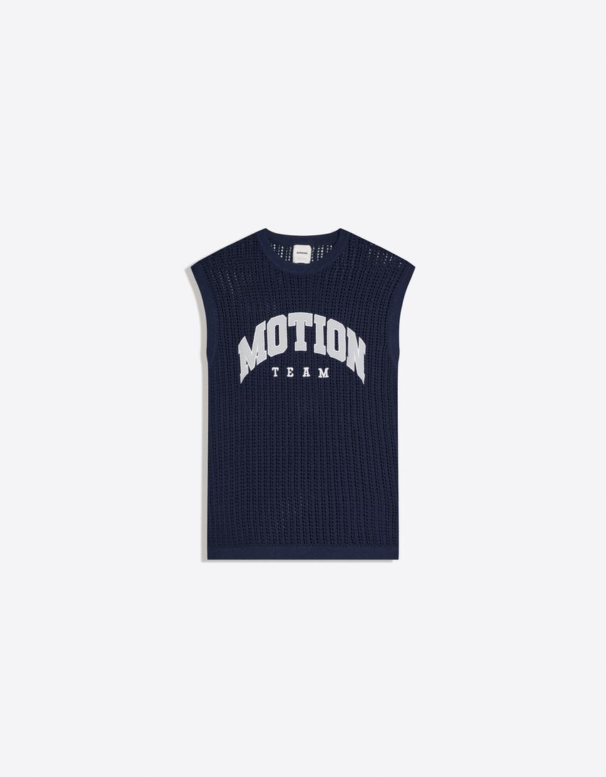 T-shirt workwear en mesh-Marine