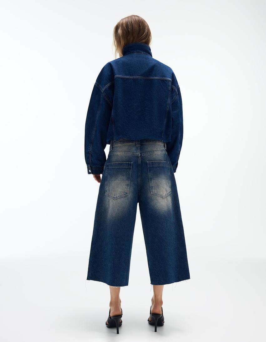 Denim skater jorts-Blue
