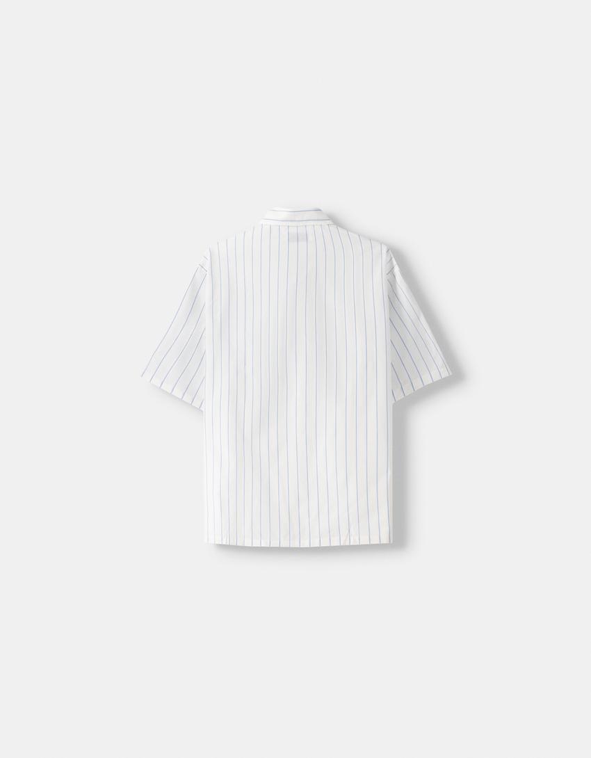 Short sleeve boxy fit shirt-White-1