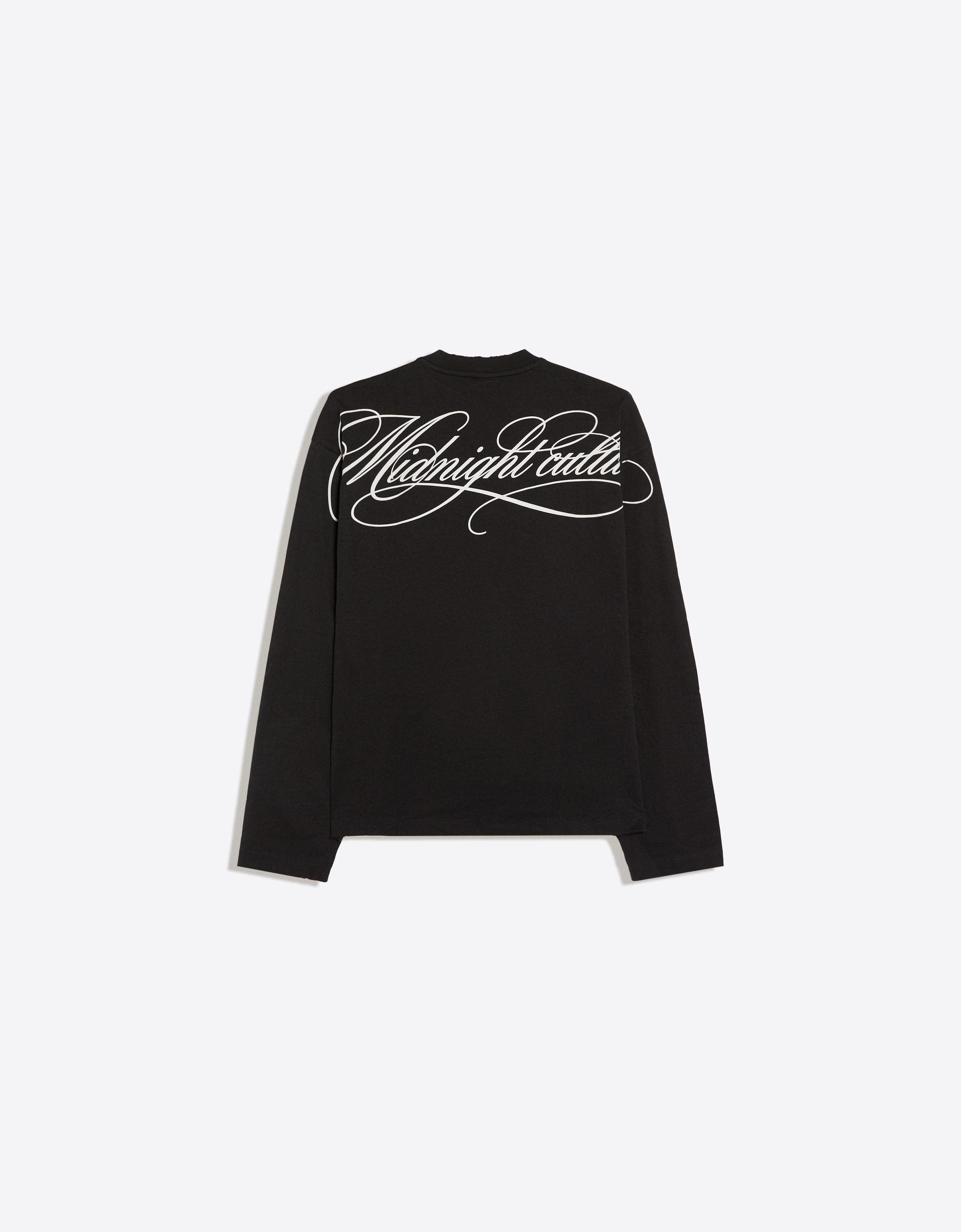 Stripe print long-sleeved T-shirt — Dark grey