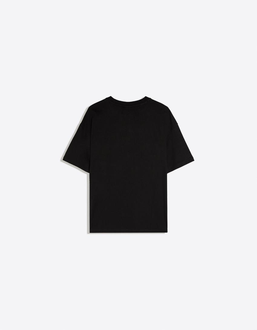 Camiseta oversize estampada SABRINA CARPENTER-Preto