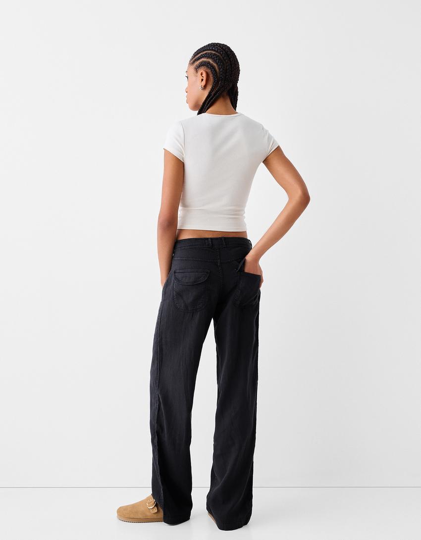 سروال ريفي فضفاض-كحلي-2