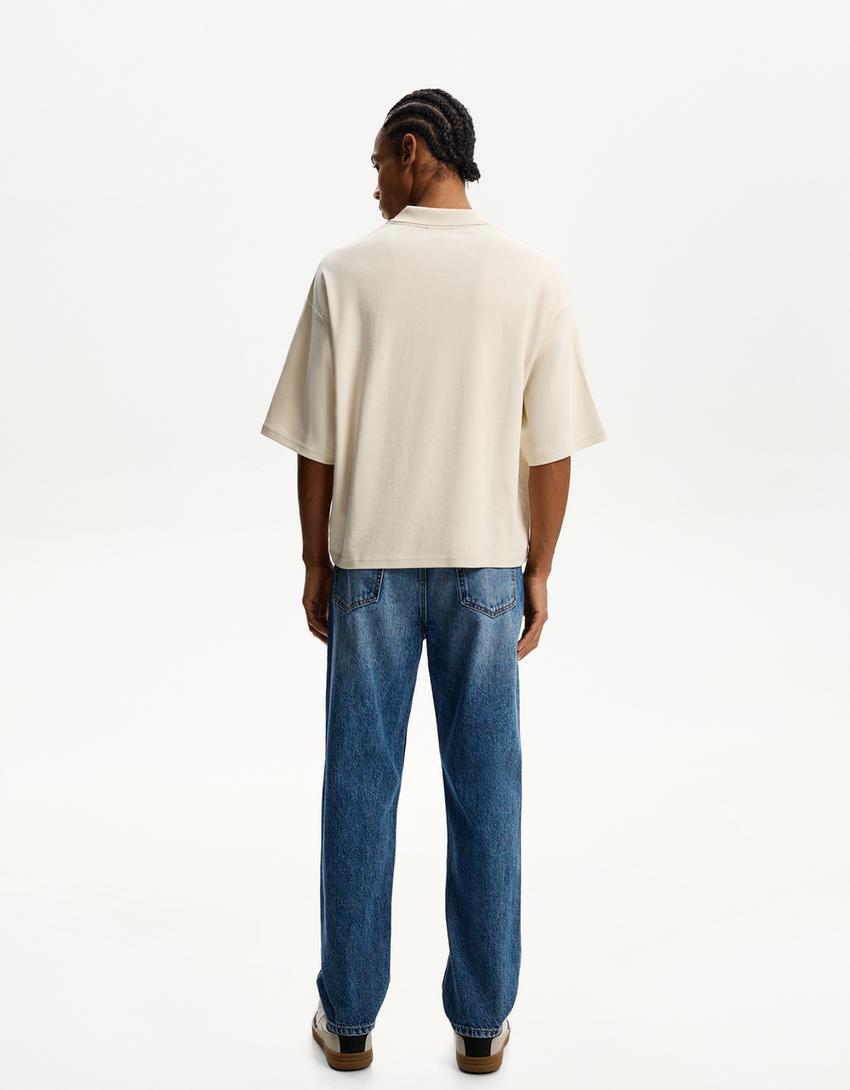 Straight fit jeans-Blue-1