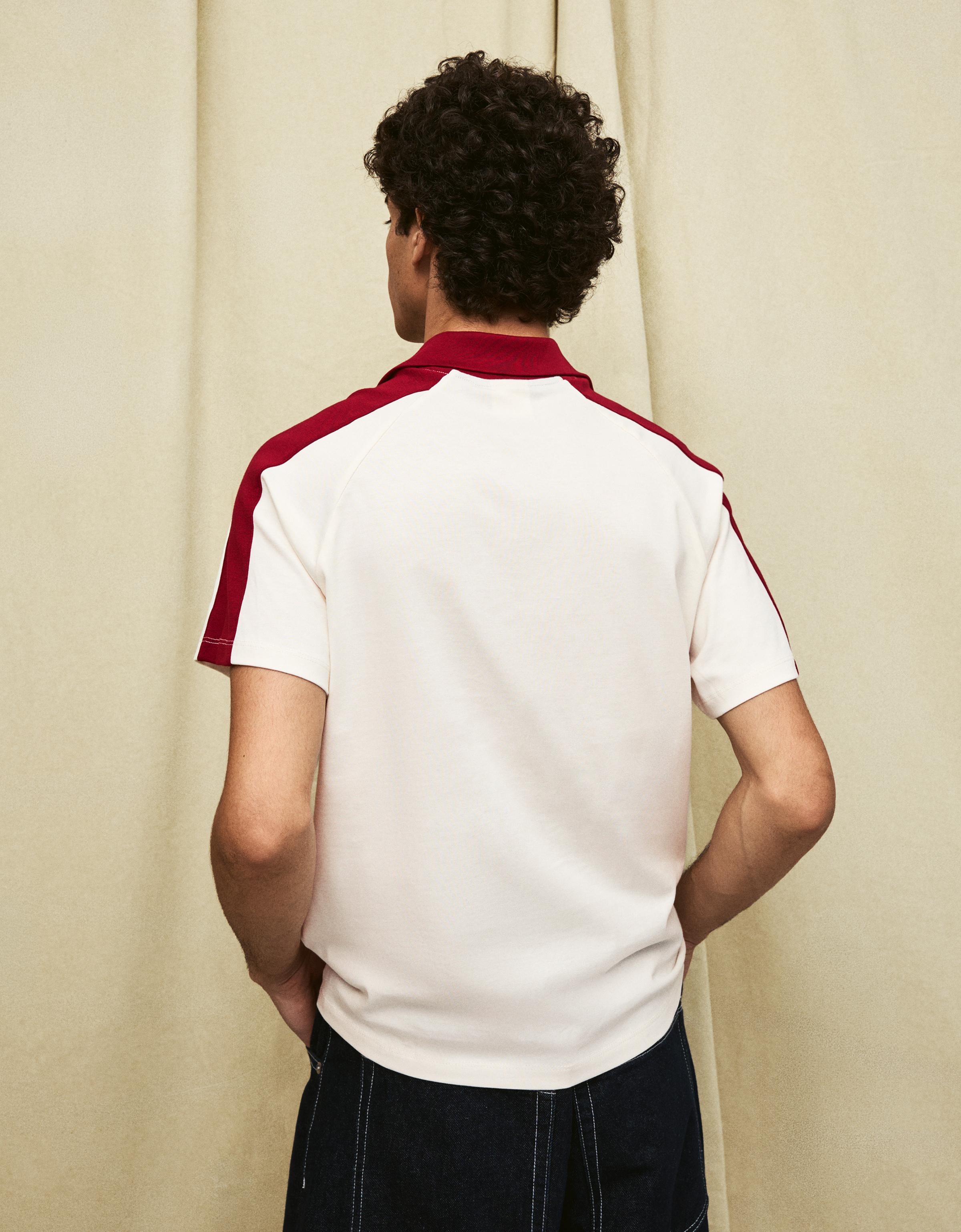 Retro print polo shirt — Maroon