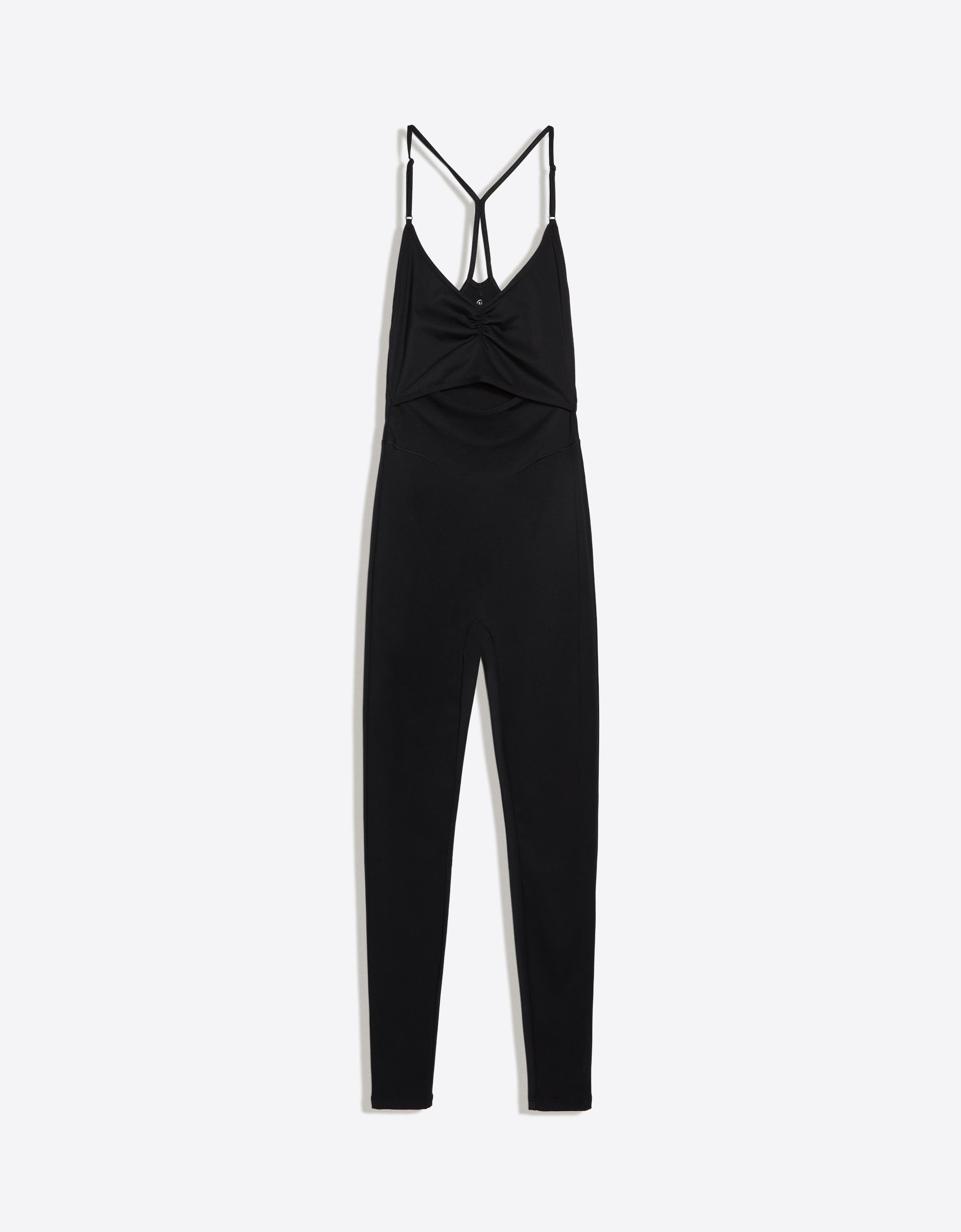Breathable & Quick Dry strappy technical jumpsuit — Black
