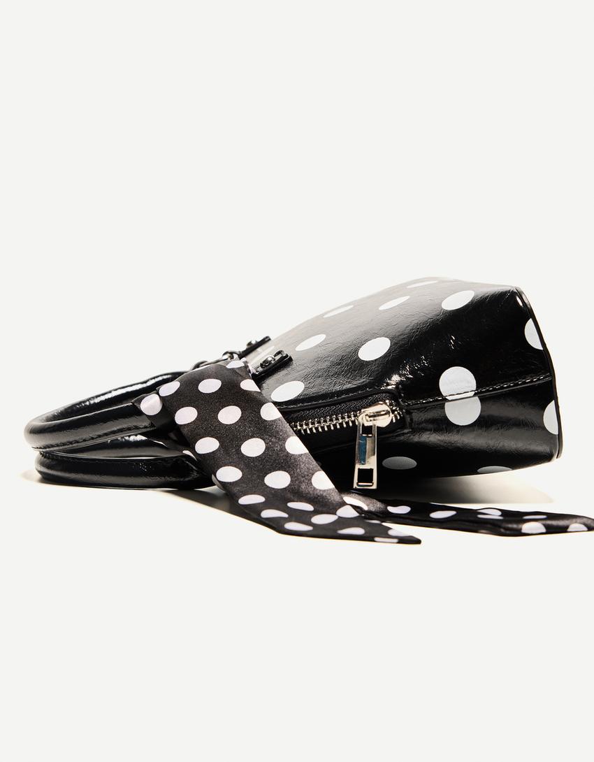 Bolso mini safiano lunares-Negro-2
