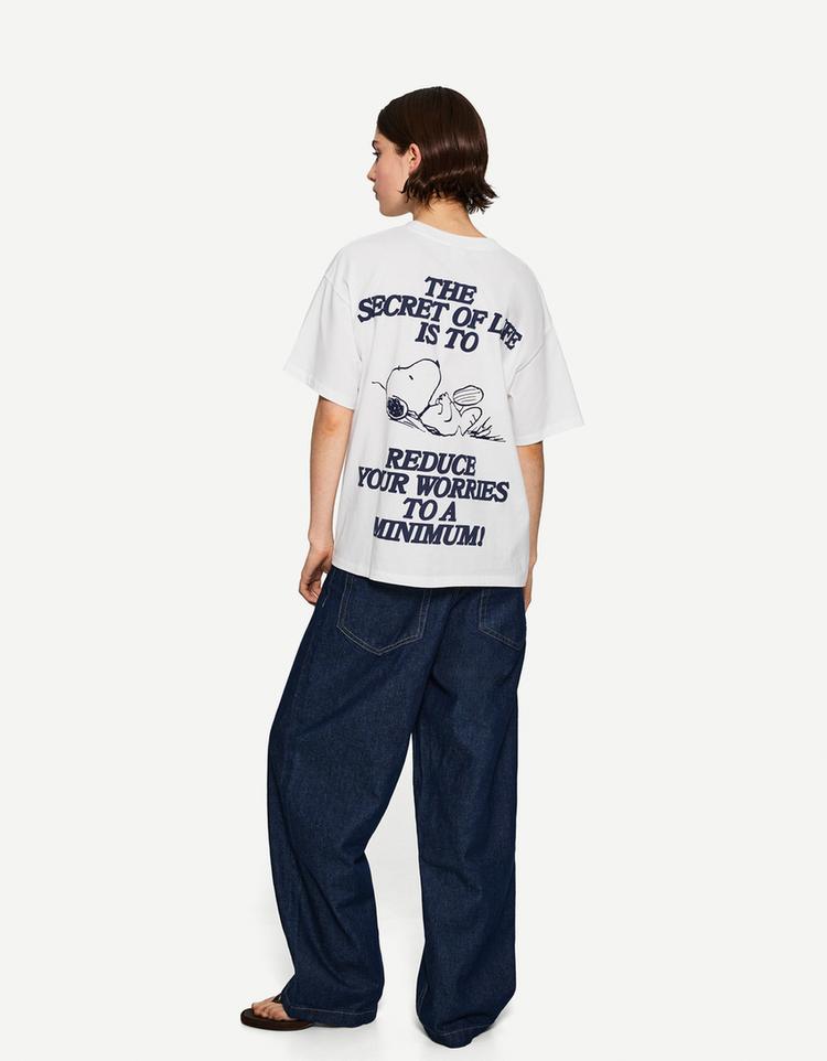 Snoopy print short sleeve T-shirt