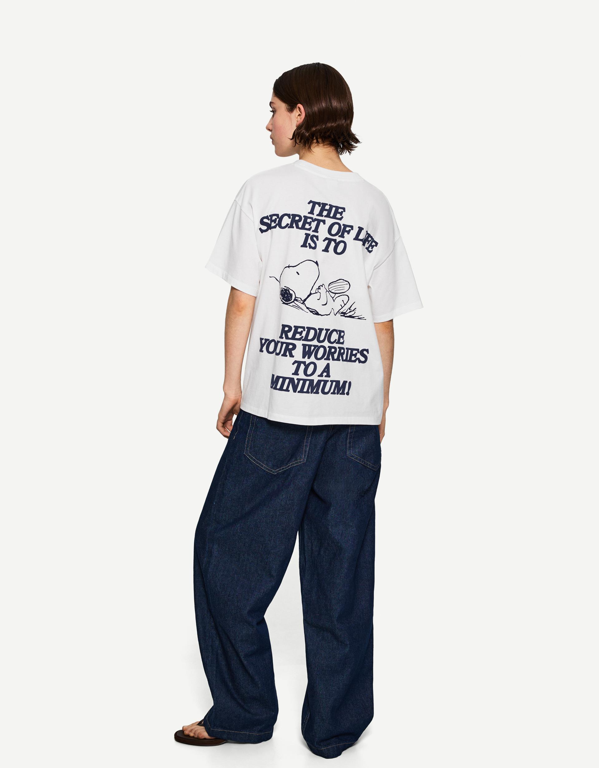 Snoopy print short sleeve T-shirt T-shirts Women Bershka