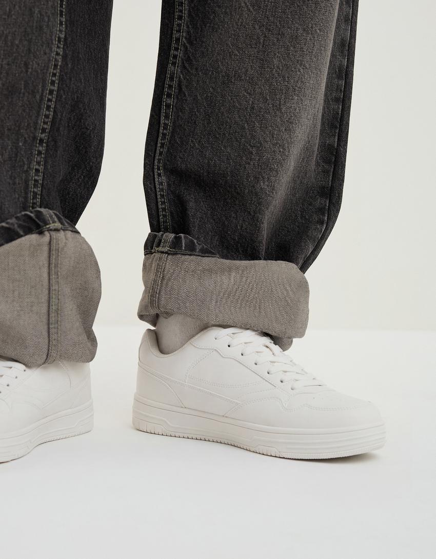 Jeans baggy-Cinzento-escuro