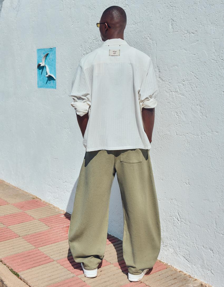 Interlock balloon fit trousers-Khaki