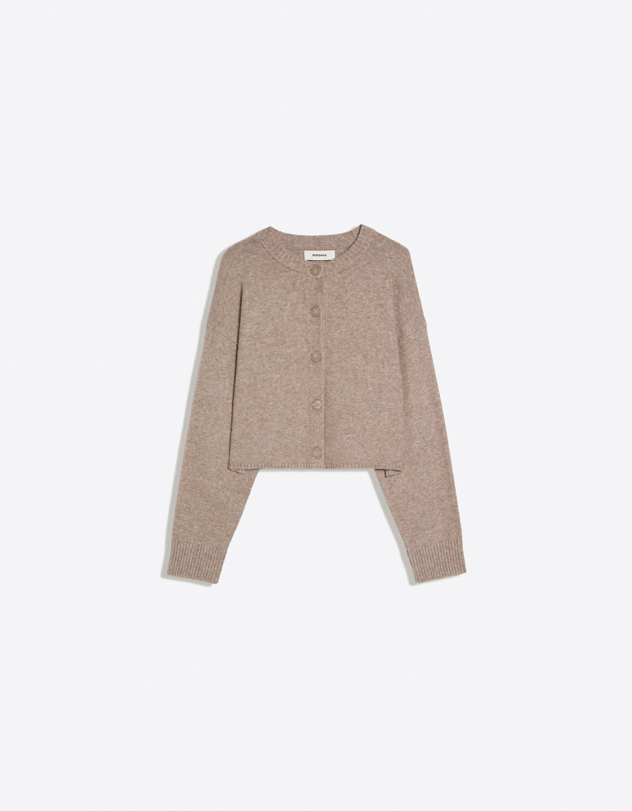 Soft touch round neck jacket — Grey