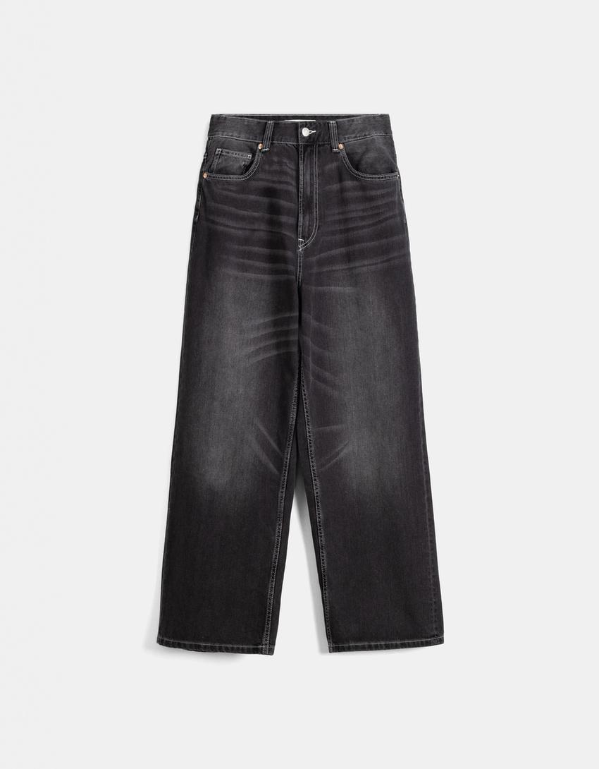 Jeans super baggy-Cinza-4