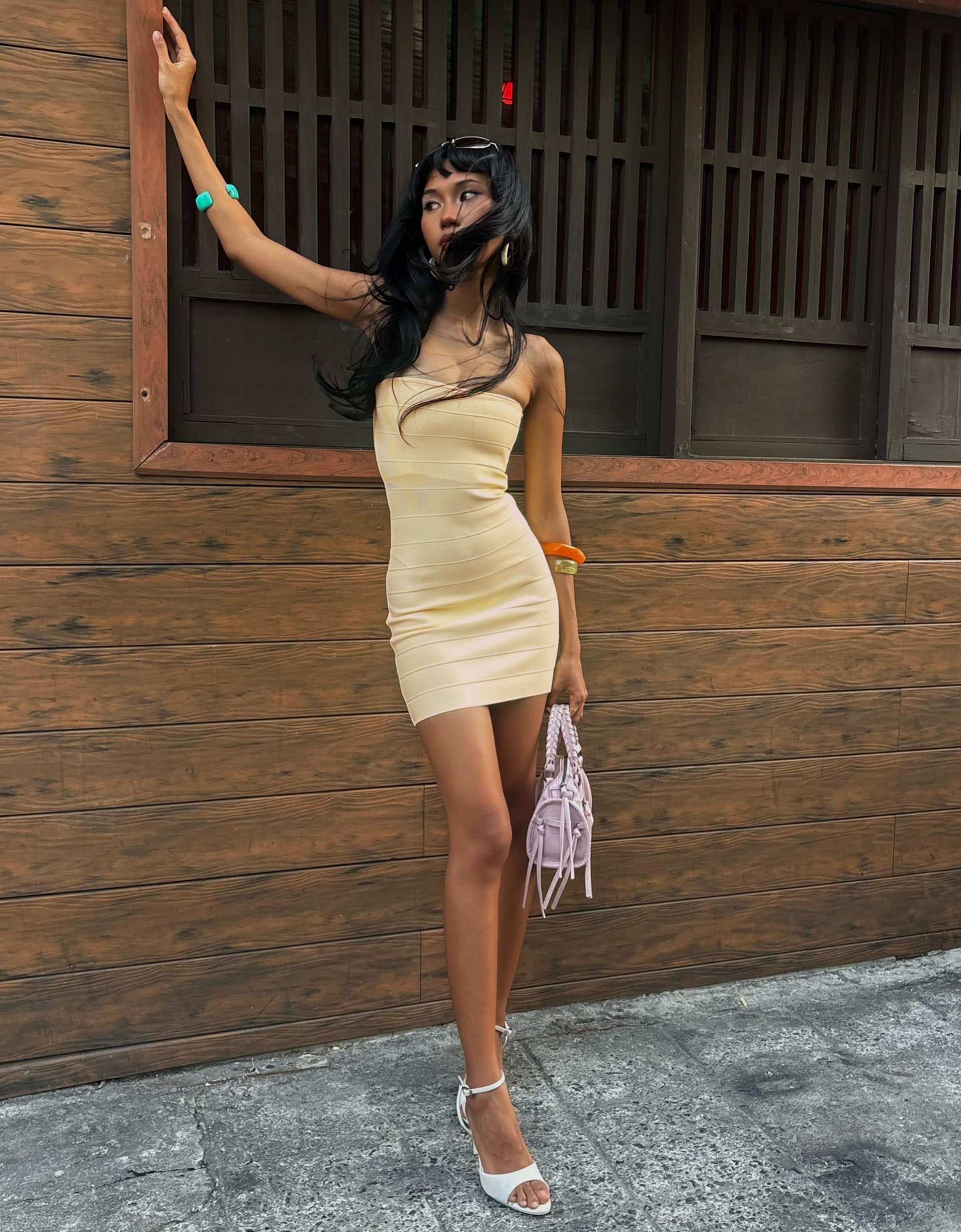 Mini bandeau dress — Yellow