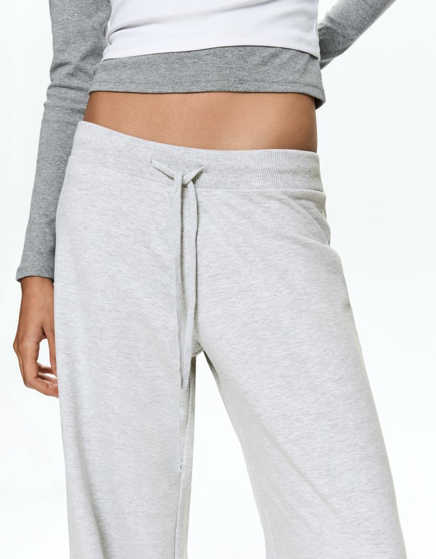 Plush jersey trousers-Grey