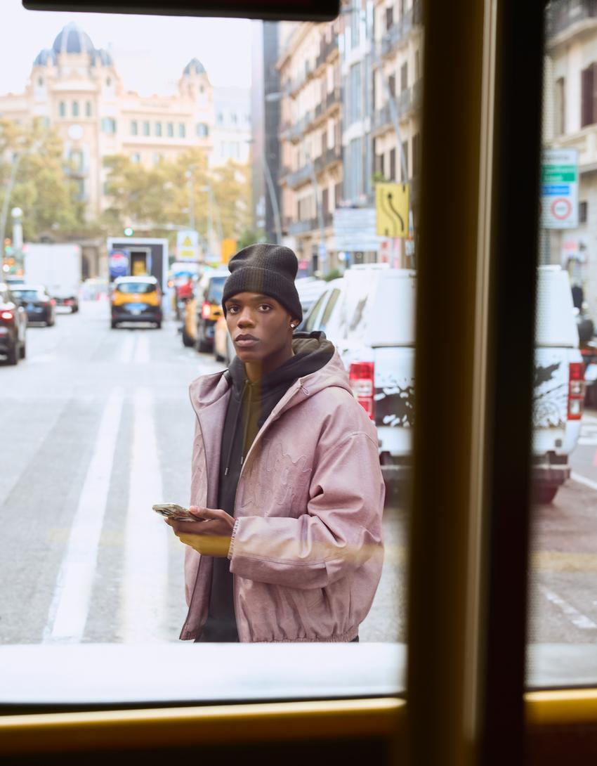 Blusão capuz polipele-Rosa