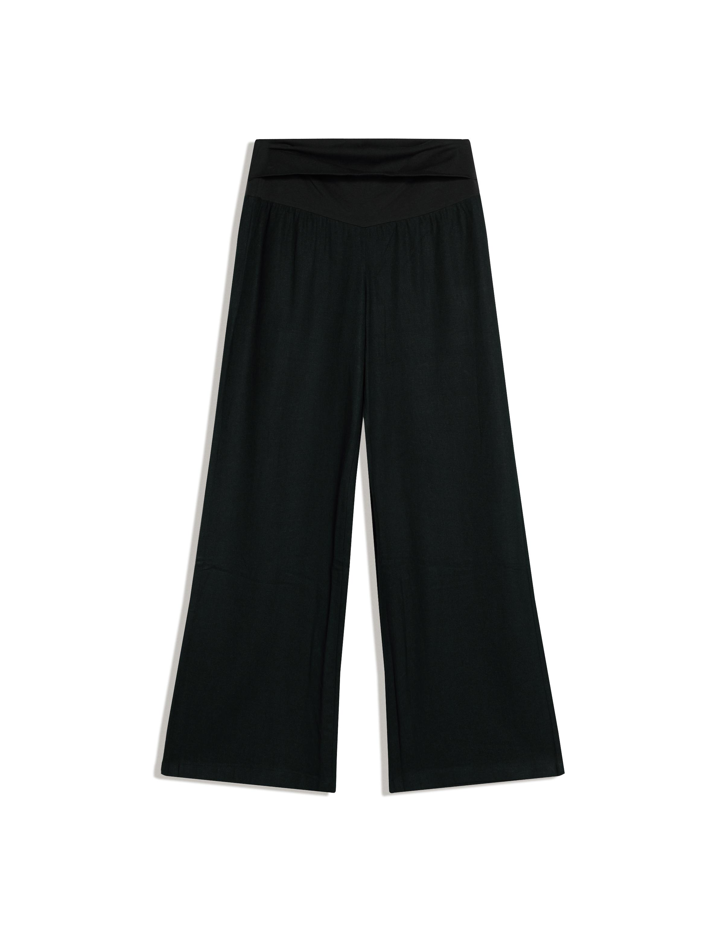 Turn-up waist trousers — Black