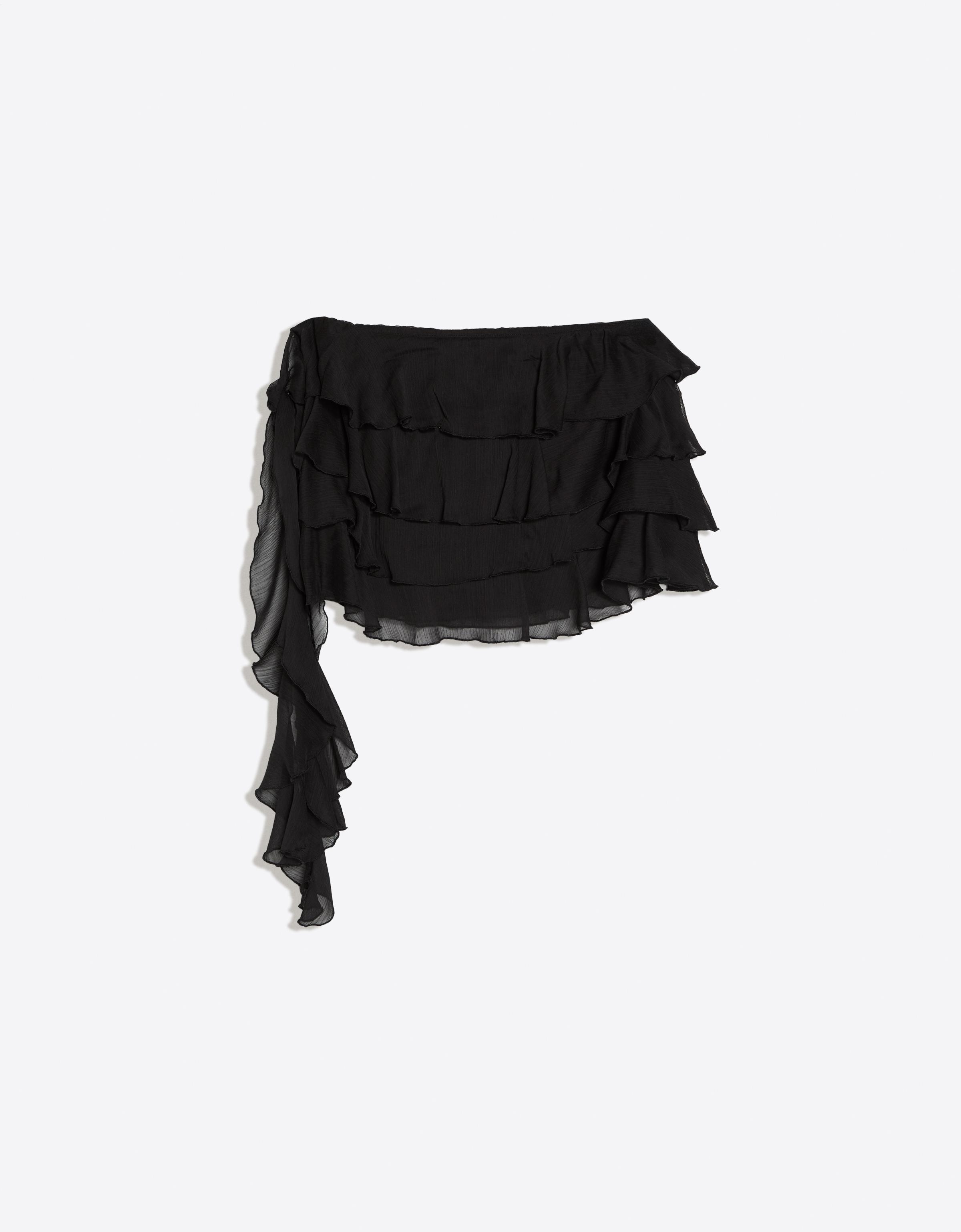 Frill mini skirt — Black