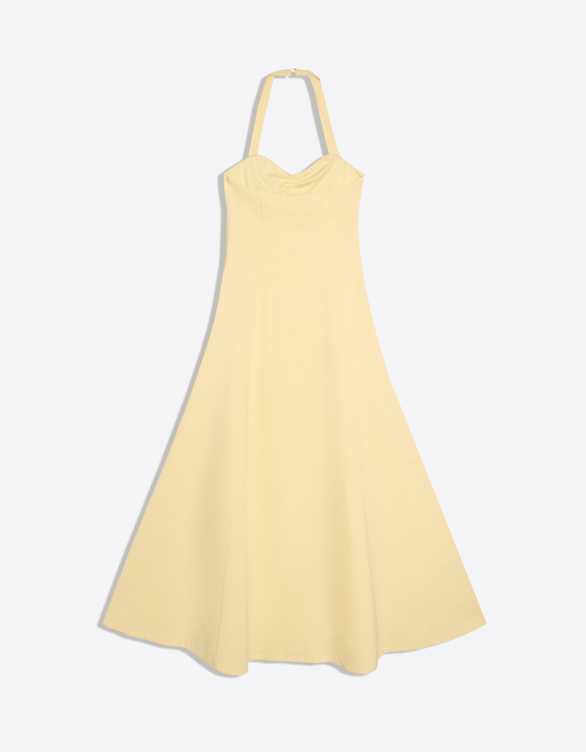 Halterneck midi dress — Yellow