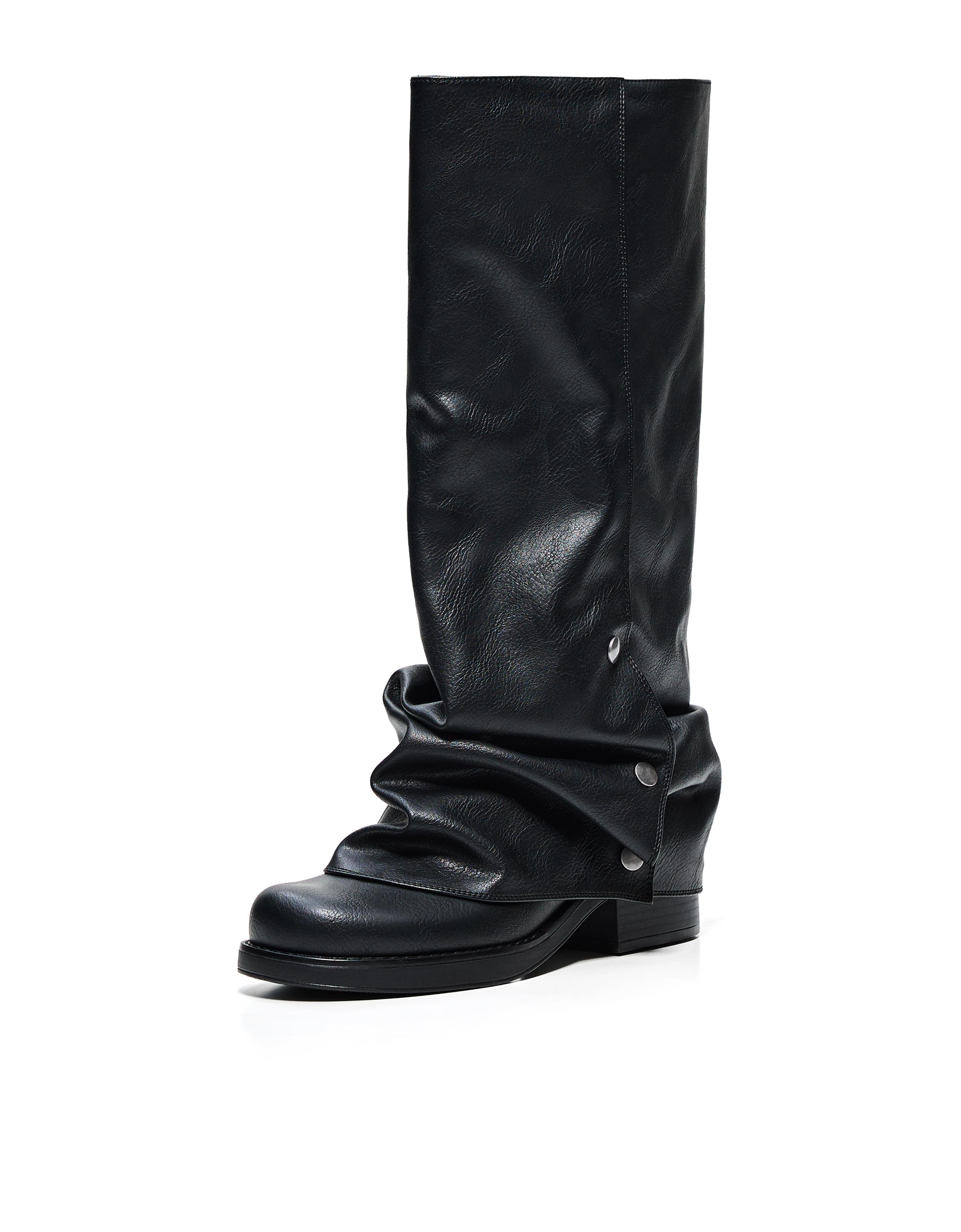 Flat trouser boots — BLACK