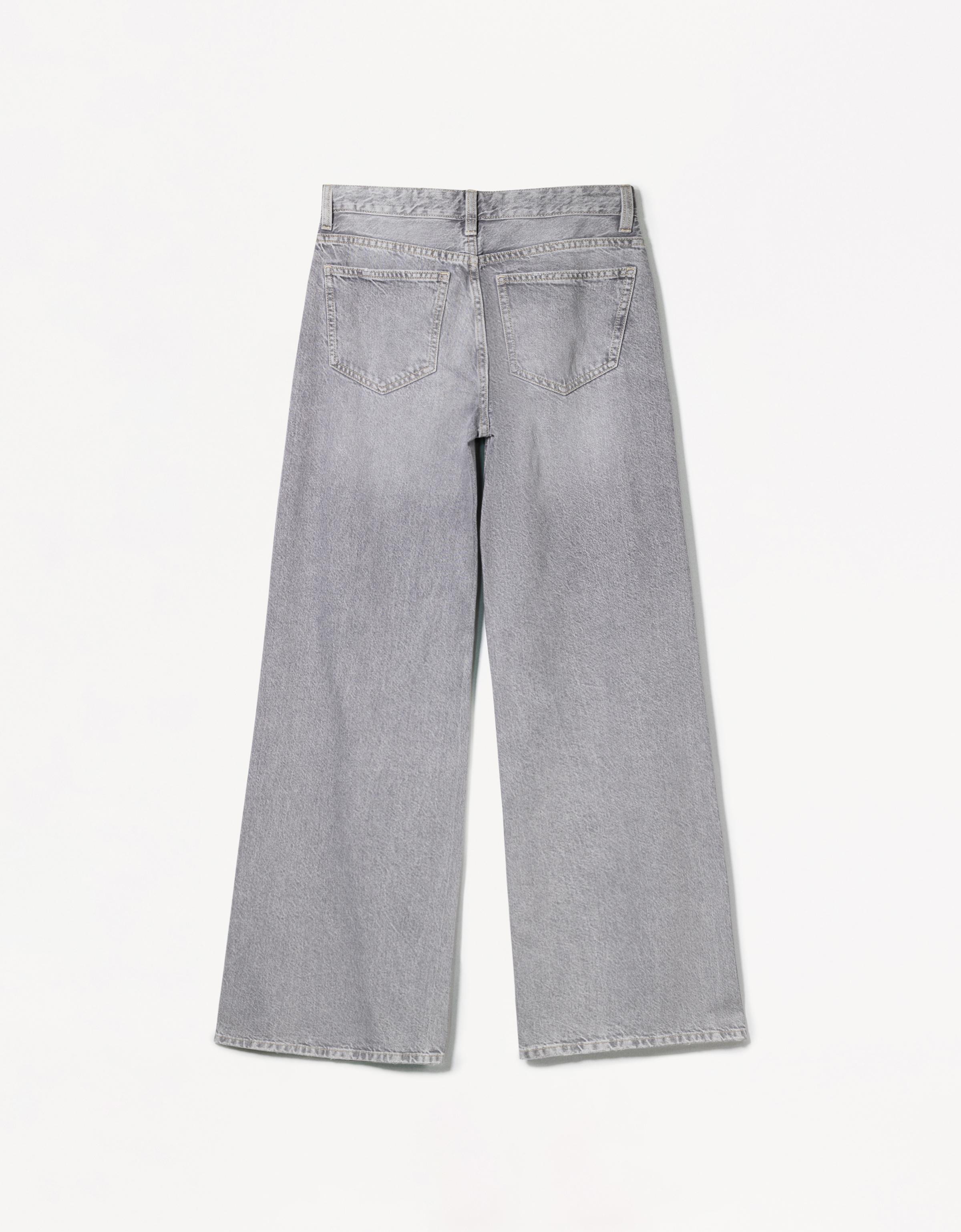 Mid-waist wide-leg jeans — Grey