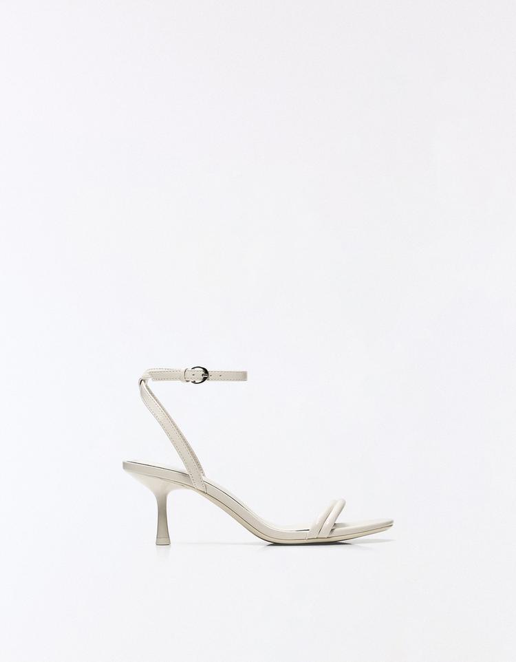 STILETTO HEEL SANDALS — WHITE