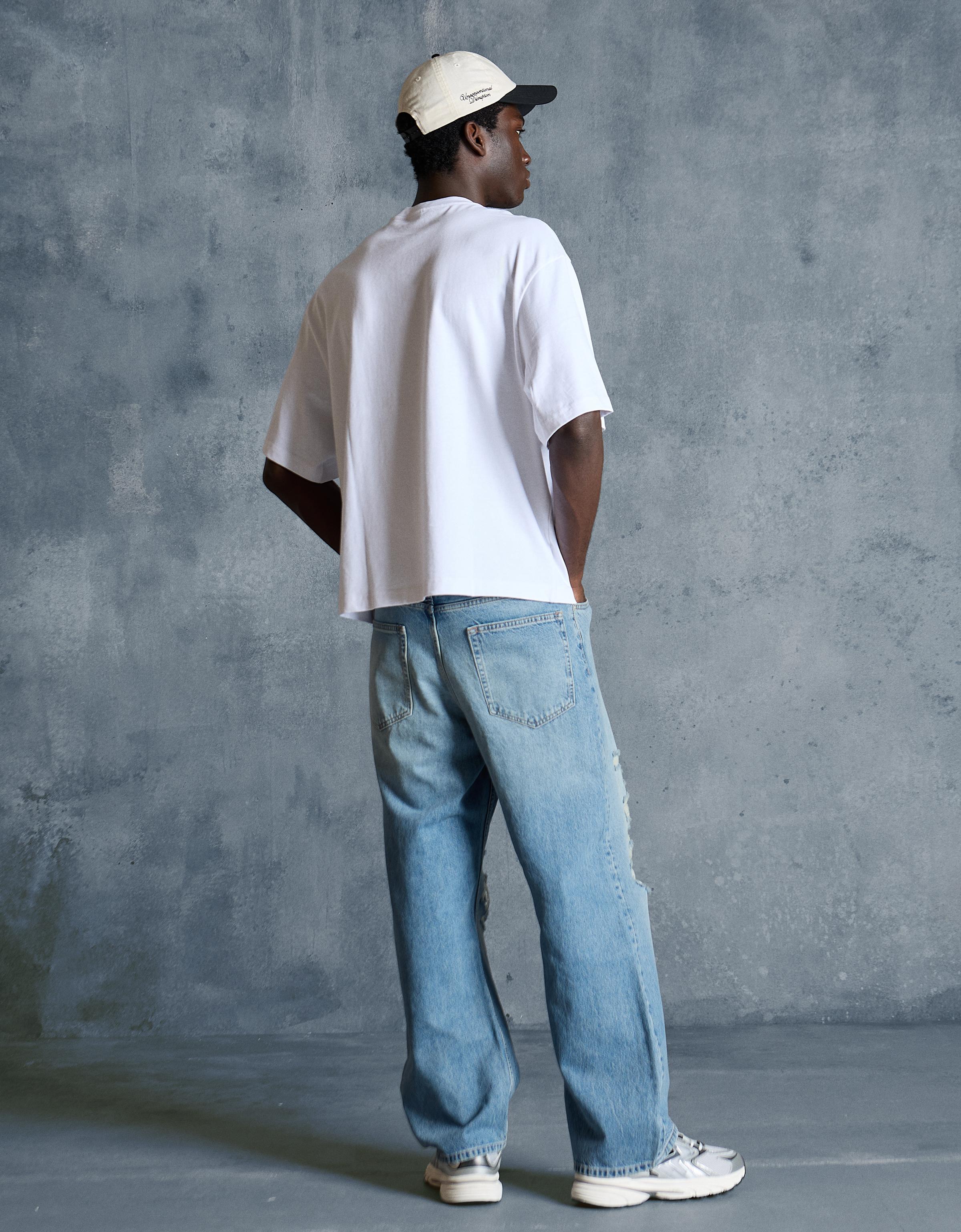 Distressed baggy fit jean - Görsel 18