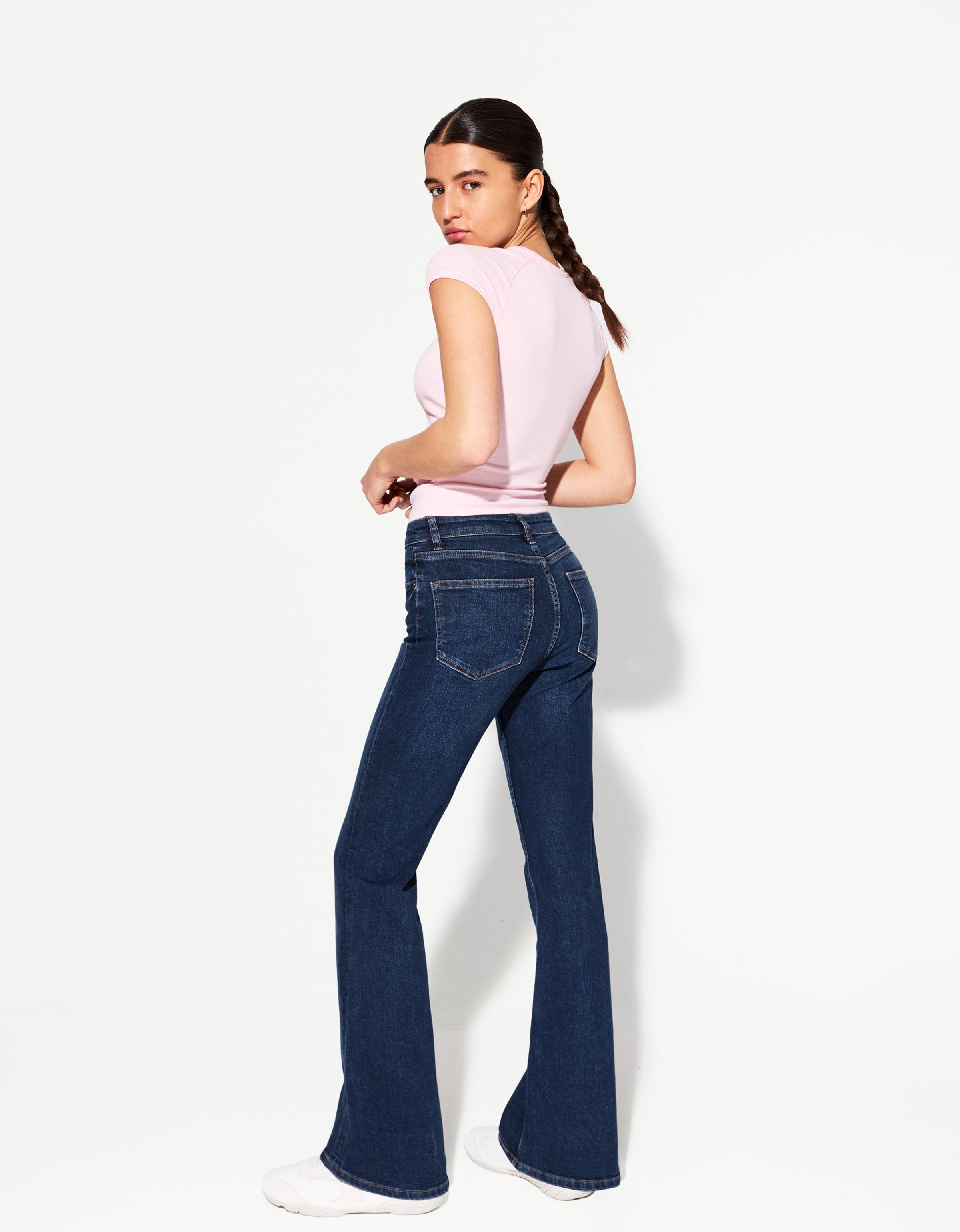 Bershka Jeans-Schlaghose Damen 42 Blau