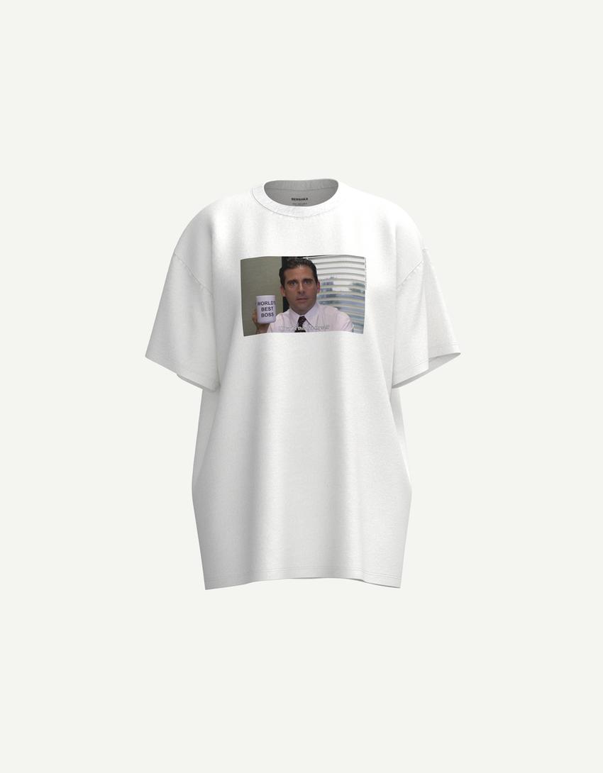 T-shirt The Office à manches courtes-Blanc cassé