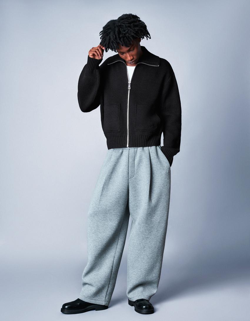 Casaco com fecho de correr-Preto